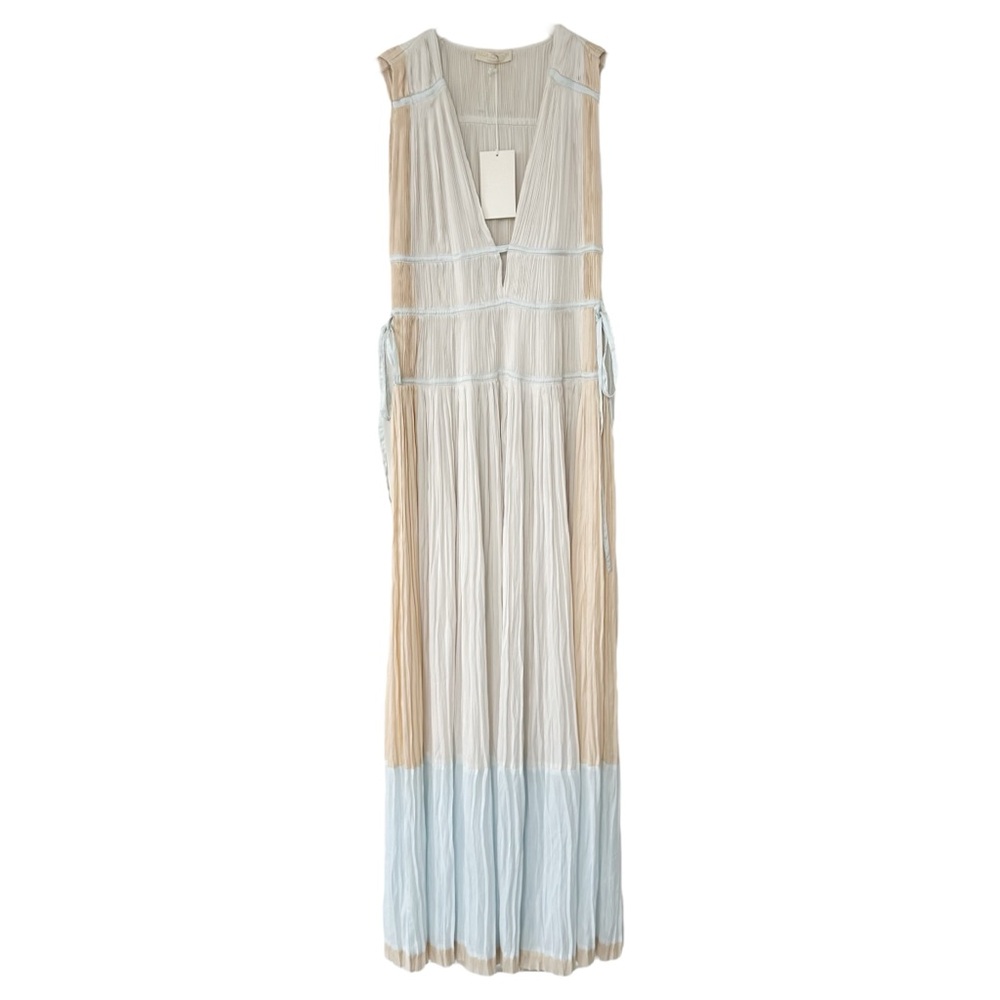 NWT Ulla Johnson Valeria Opal Plisse Satin Pleated Dress Gown Size 10 - Picture 3 of 13